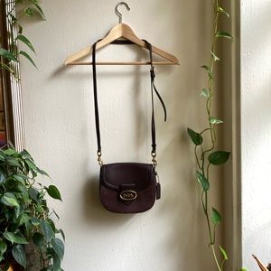 BRAND NEW Coach Oxblood Mixed Leather Kat Saddle Bag 20 Crossbody & Dustbag